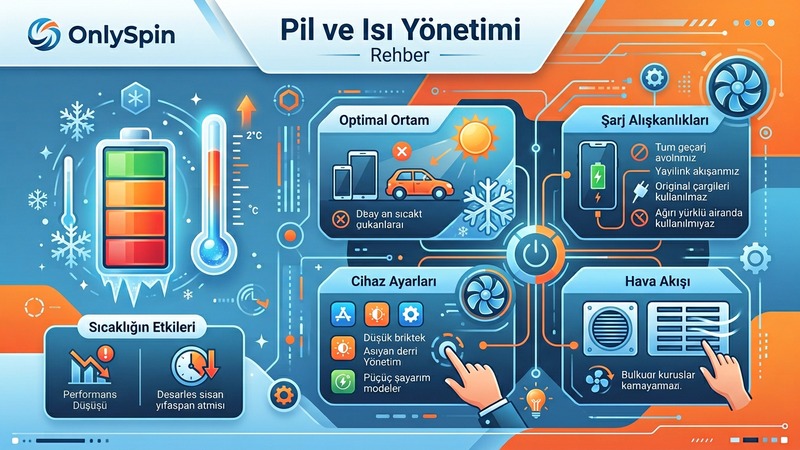 OnlySpin mobil oyunda pil tasarrufu ve performans optimizasyonu görsel rehber
